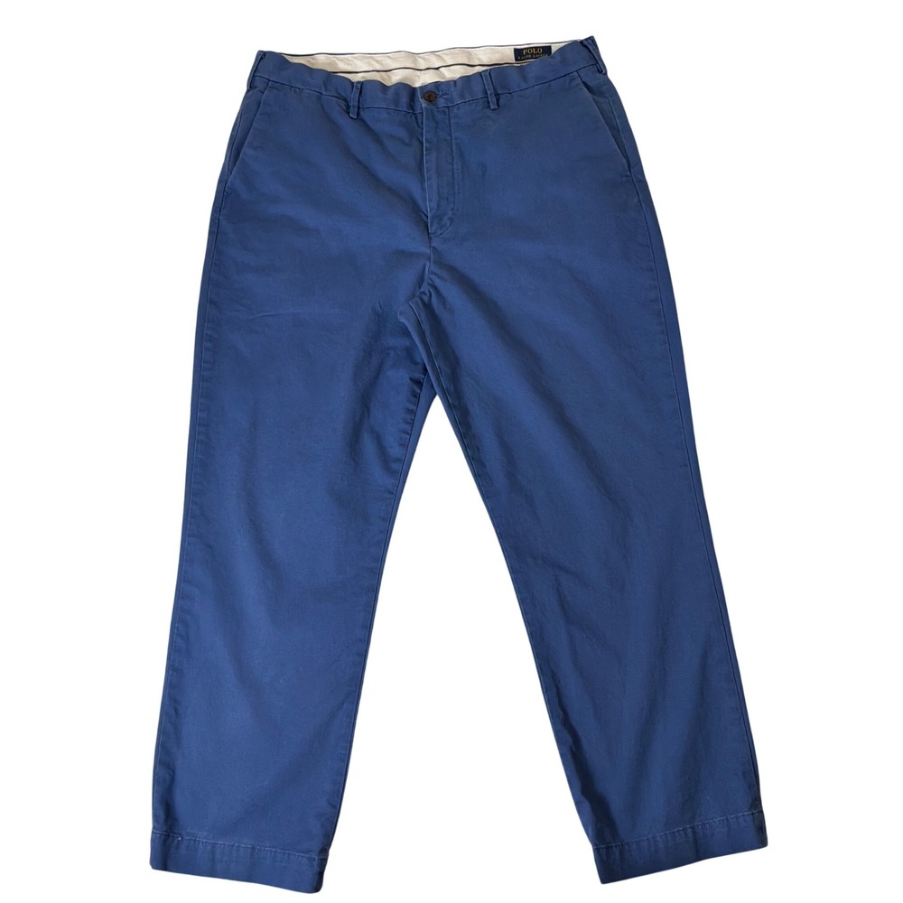 Polo Ralph Lauren Chino Pants Mens 38x30 Blue Good Stretch Classic Fit - Picture 2 of 10